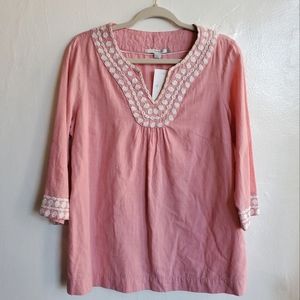 Boden pink embroidered blouse size 8